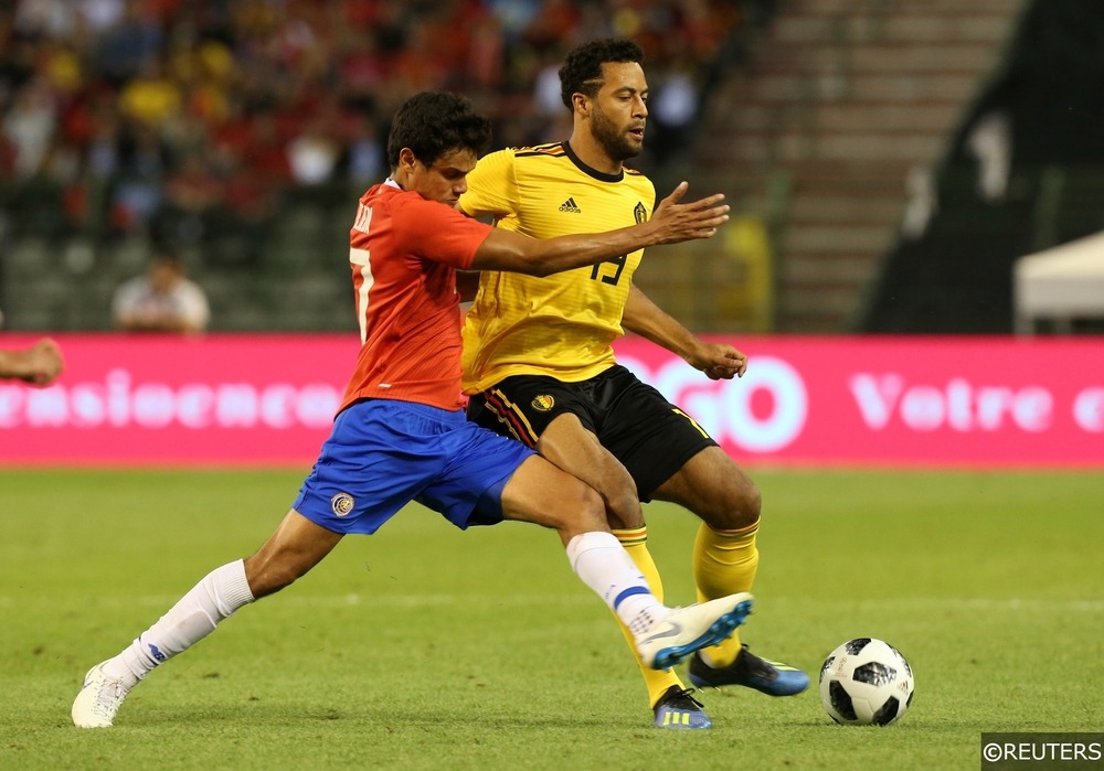 Mousa Dembele in action in a pre-World Cup friendly