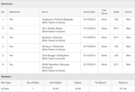 29/1 BTTS Acca Wins!