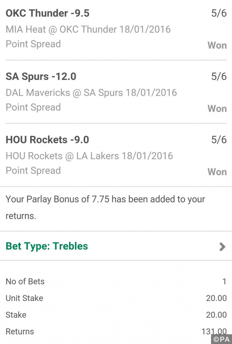 6/1 NBA Treble Wins On Sunday Night!