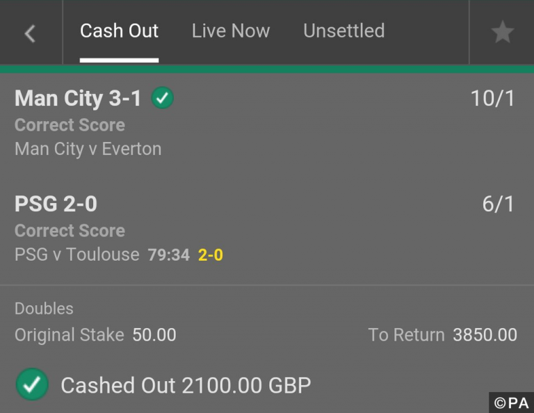 confirm bet correct score