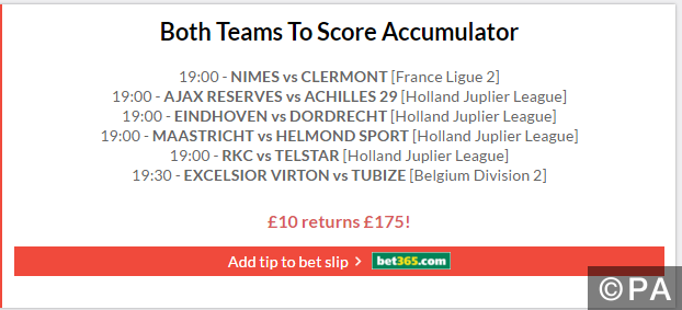 10/1 Both Teams to Score Accumulator Lands!