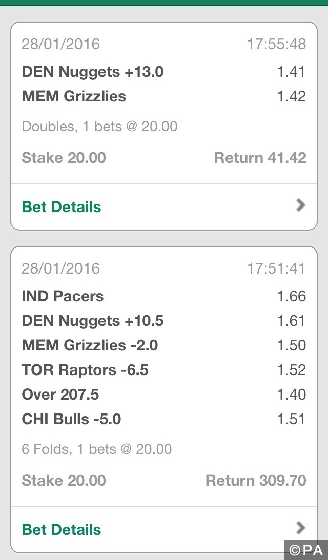 12/1 NBA Accumulator & Double Wins!