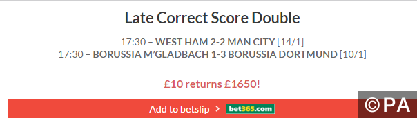 164/1 Correct Score Double Lands!