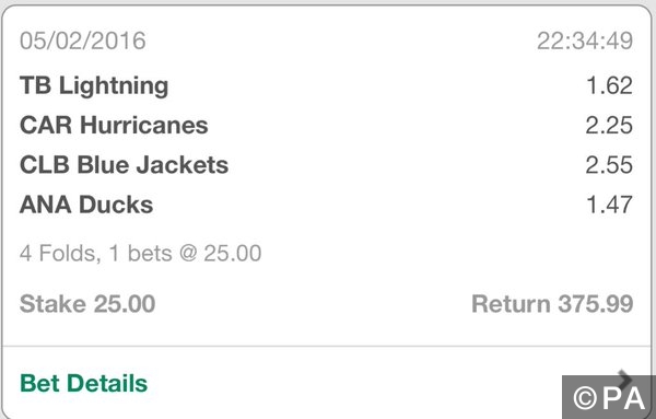 13/1 NHL Accumulator Lands!