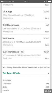 NHL winning picks