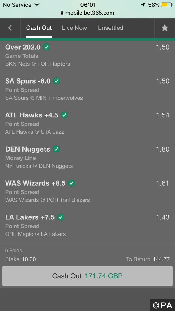 13/1 NBA Accumulator Wins!