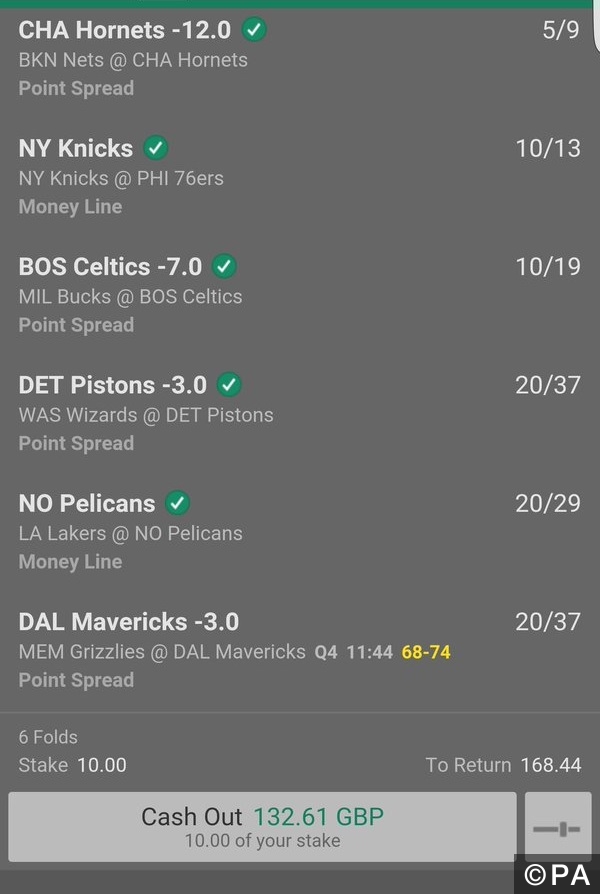 16/1 Friday Night NBA Accumulator Wins!