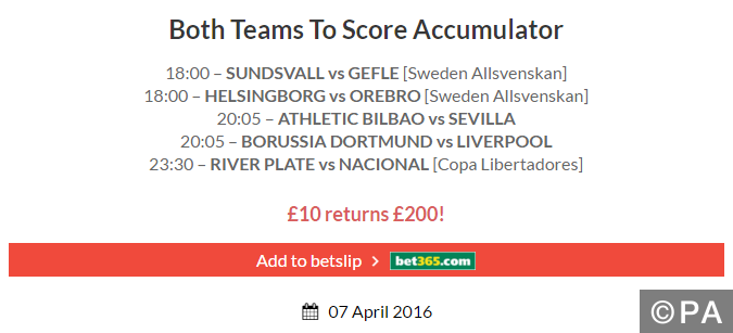 19/1 Both Teams To Score Acca Lands - 5 Wins In 5 Days!