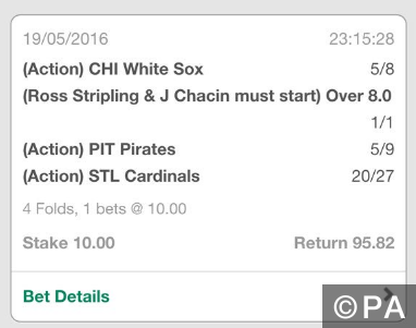 9/1 MLB Accumulator wins!