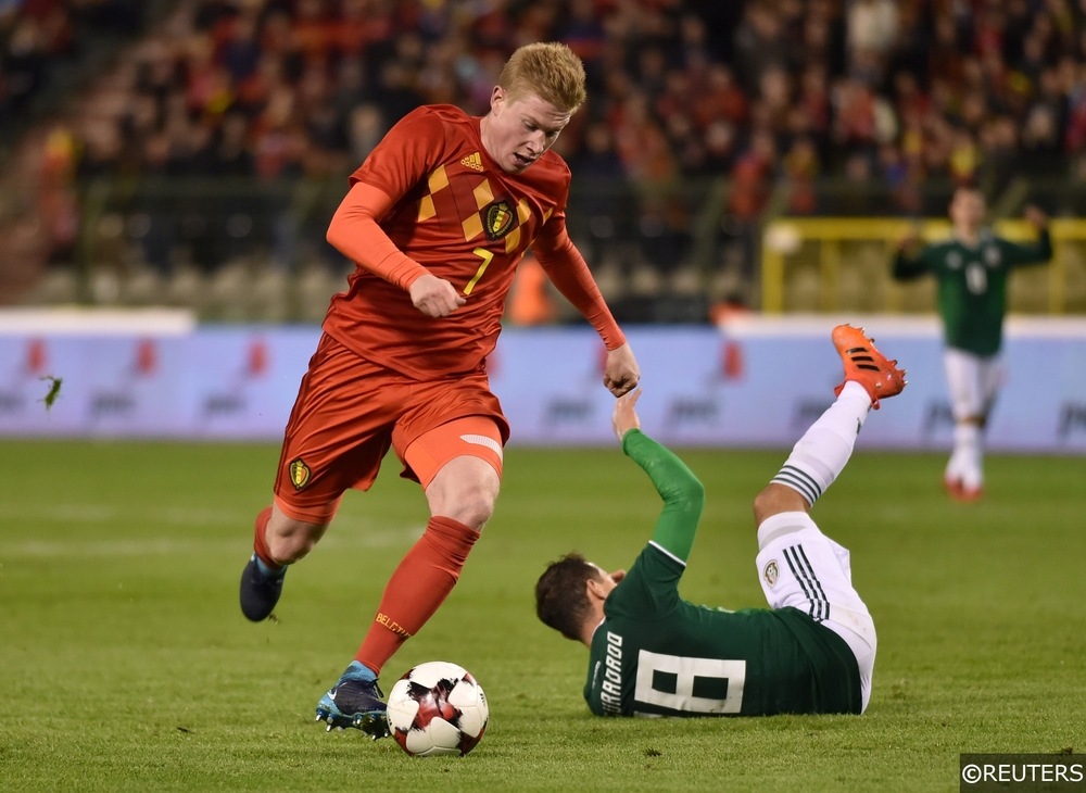 Kevin De Bruyne in action as Belgium Prepare for the 2018 World Cup