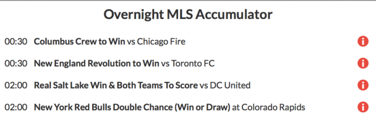 16/1 MLS Accumulator lands on Saturday!