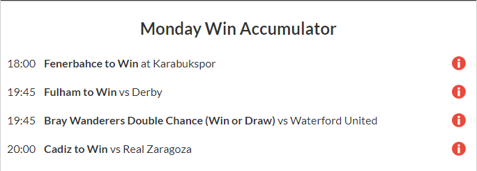 7/1 Monday Win Accumulator Lands!!