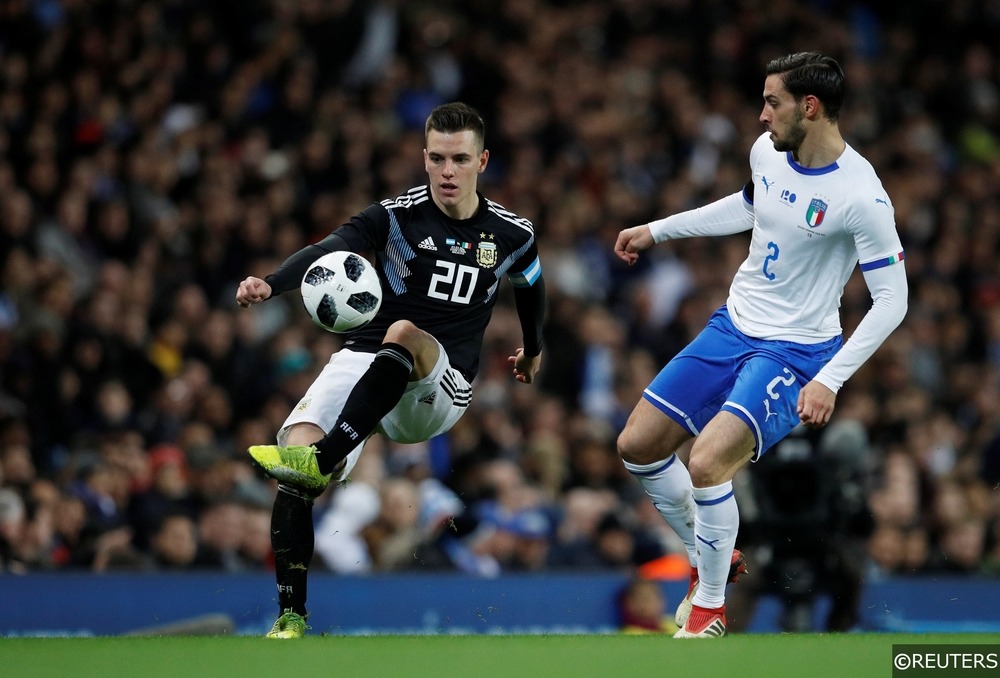Giovani Lo Celso in action for Argentina against Italy
