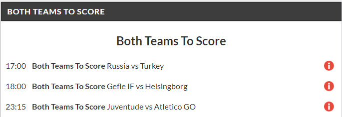 6/1 Both Teams to Score Treble lands on Tuesday!