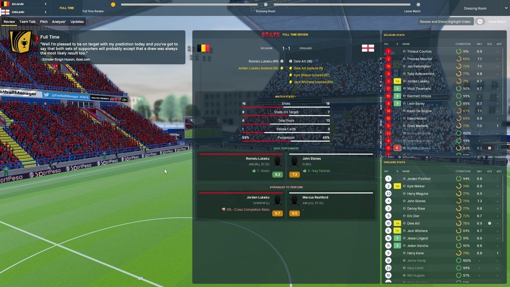 England World Cup Football Manager