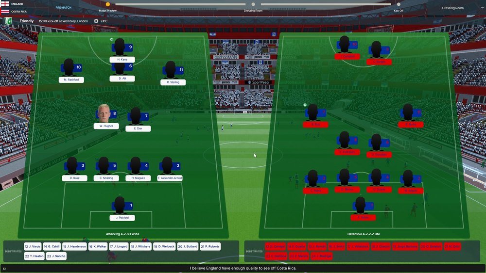 England World Cup Football Manager