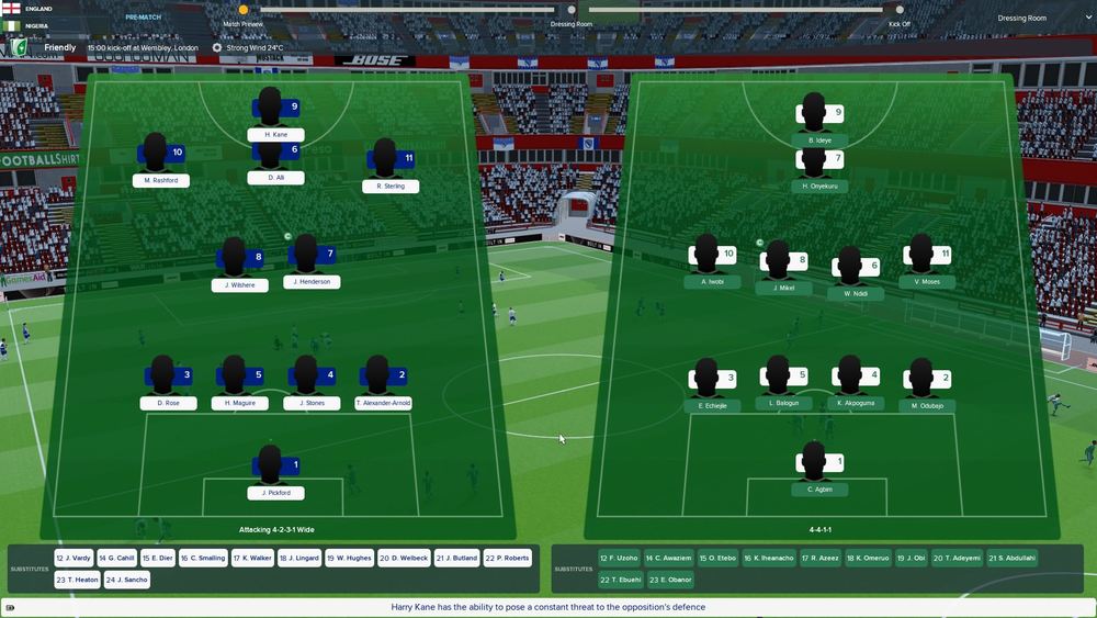 England World Cup Football Manager