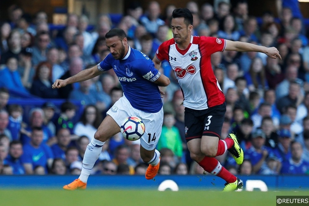 Everton Cenk Tosun and Southampton Yoshida