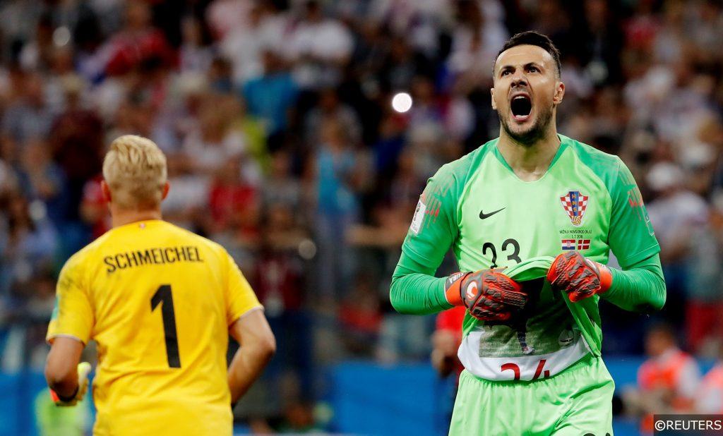 Danijel Subasic in action for Croatia