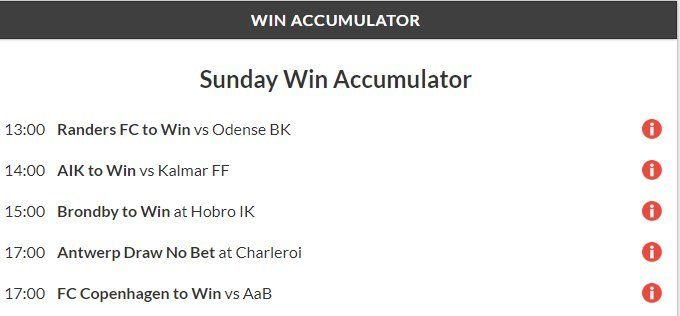 32/1 Win Accumulator Lands on Sunday!