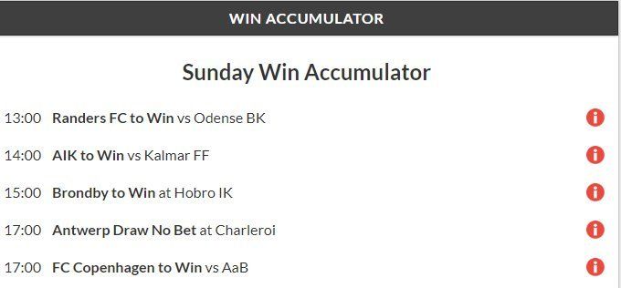 32/1 Win Accumulator Lands on Sunday!