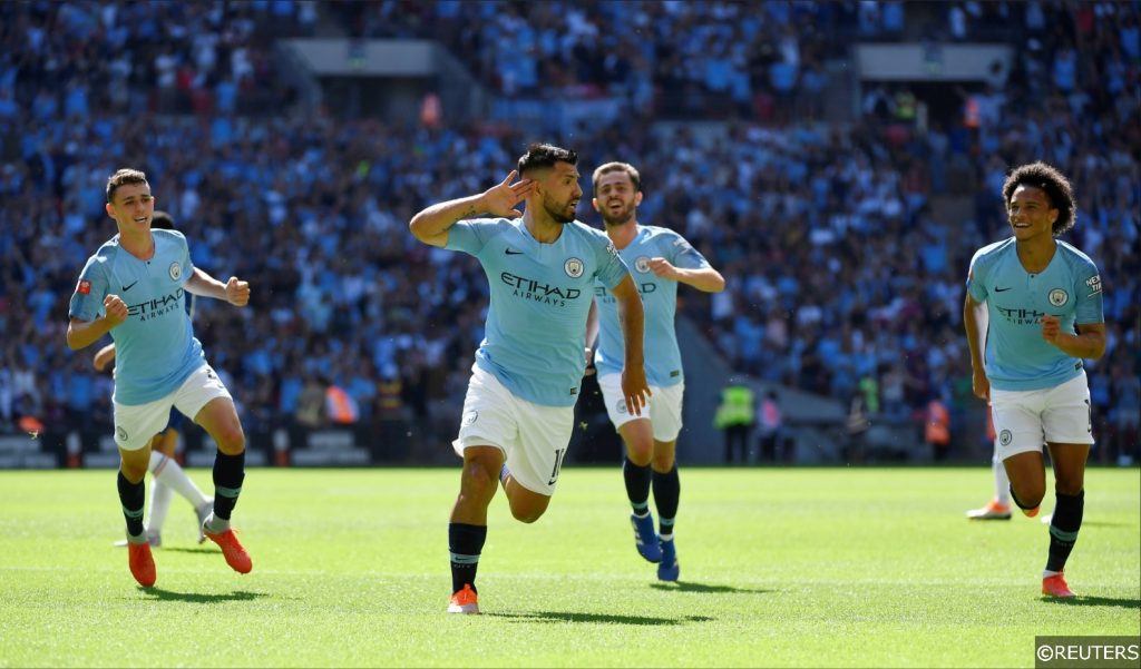 Manchester City Sergio Aguero Leroy Sane Bernardo Silva