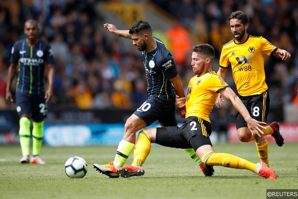 Manchester City Sergio Aguero Wolves Wolverhampton Doherty Moutinho