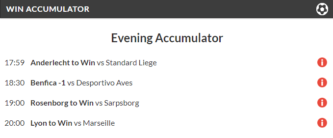 9/1 Evening Accumulator lands on Sunday Night!