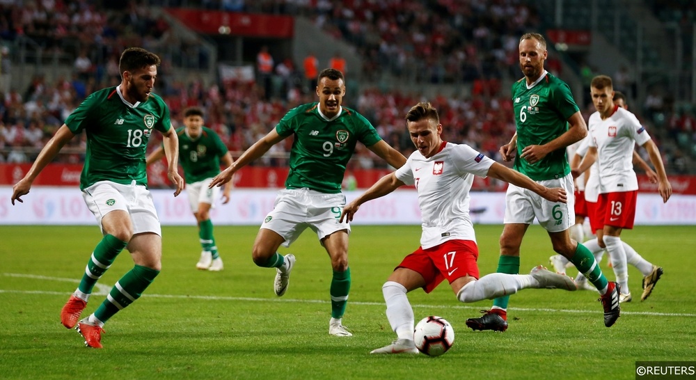 The Republic of Ireland in action against Poland