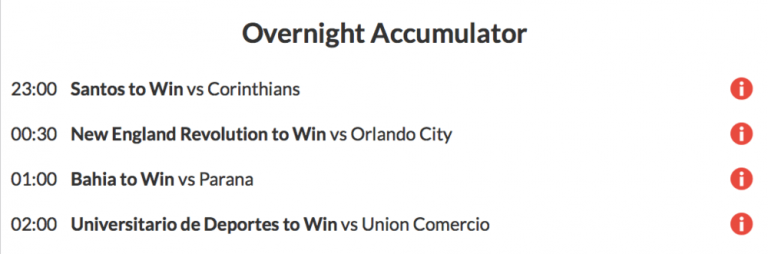 4/1 Overnight Accumulator lands on Saturday Night!