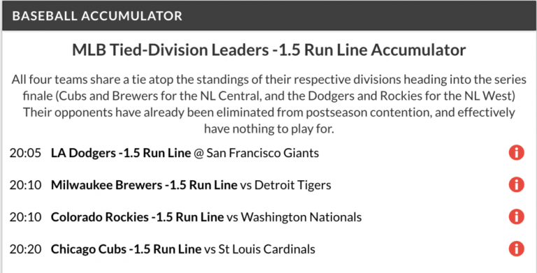 14/1 MLB Accumulator + Double land on Sunday Night!