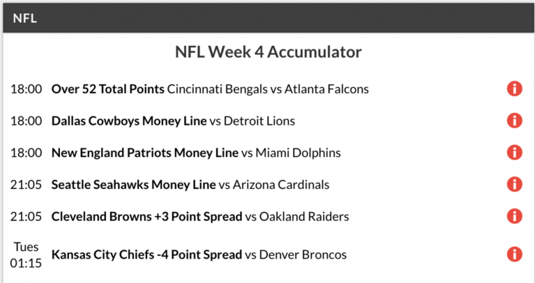 10/1 NFL Accumulator lands on Monday Night! 5 Accas landed in 2 days!!