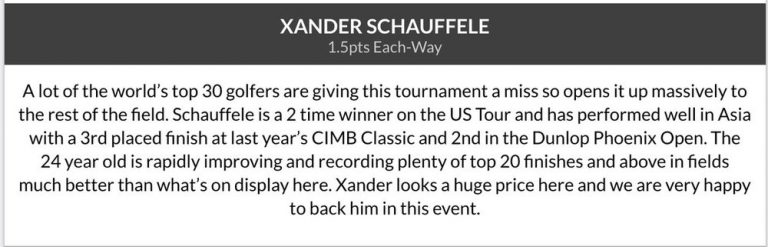 Xander Schauffele wins the WGC HSBC Championship at 55/1!