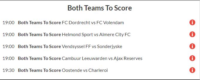 9/1 BTTS Acca Lands On Friday Night!