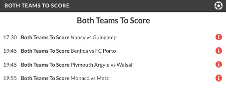 11/1 Both Teams To Score Acca Lands!