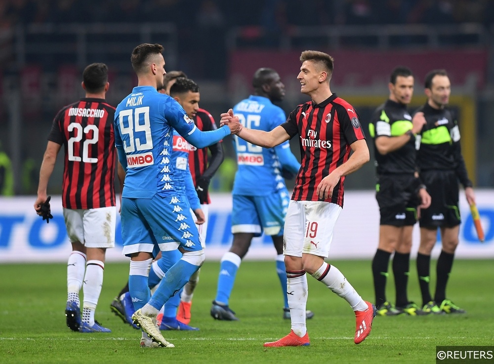 Krzysztof Piatek in Serie A action for AC Milan