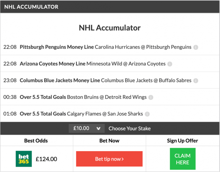 11/1 NHL Accumulator lands to end the month of March!