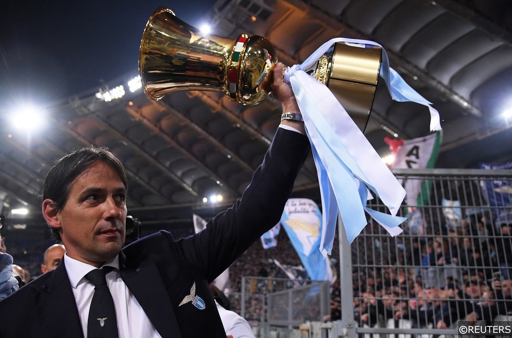 Simone Inzaghi lifts the Coppa Italia