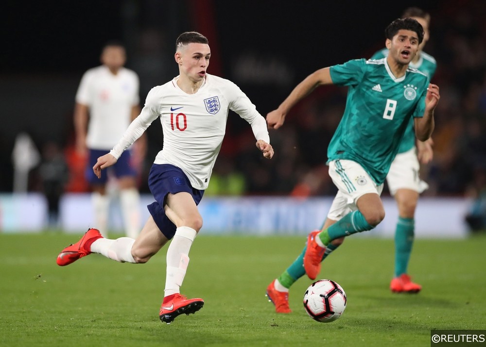 Phil Foden in action for England U21