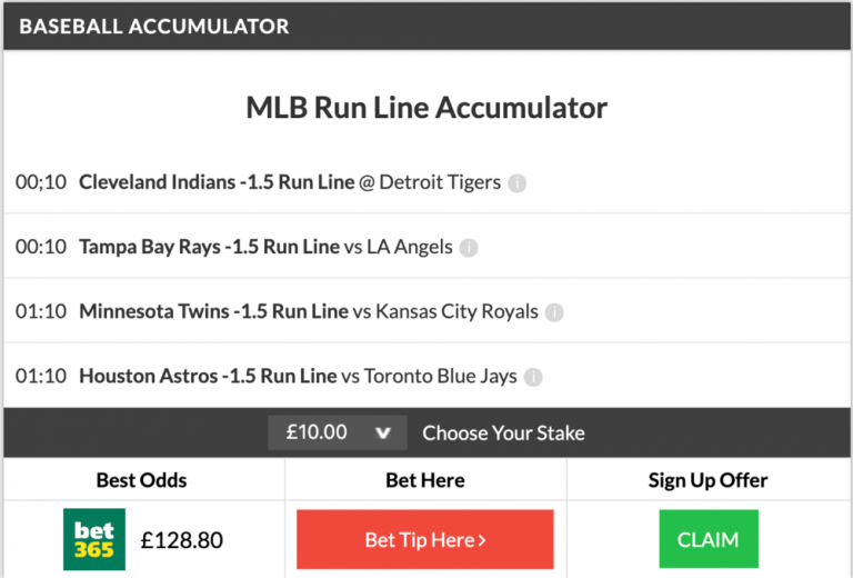 11/1 MLB Accumulator + Double land on Friday Night!