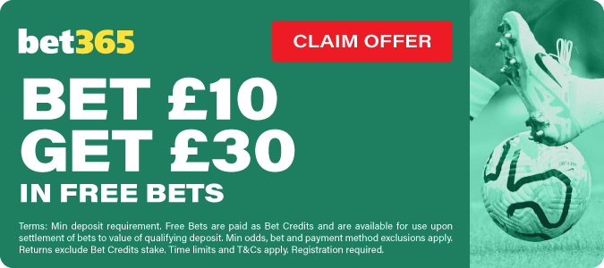 Bet £10 & Get £30 In Free Bets