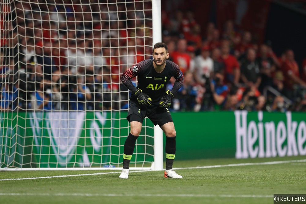 Hugo Lloris at the Champions League between Tottenham and Liverpool