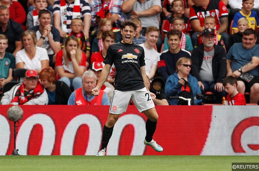 Manchester United's Daniel James celebrates scoring against Southampton