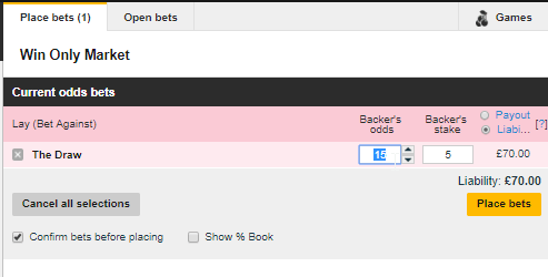 Betfair exchange how to place a lay bet