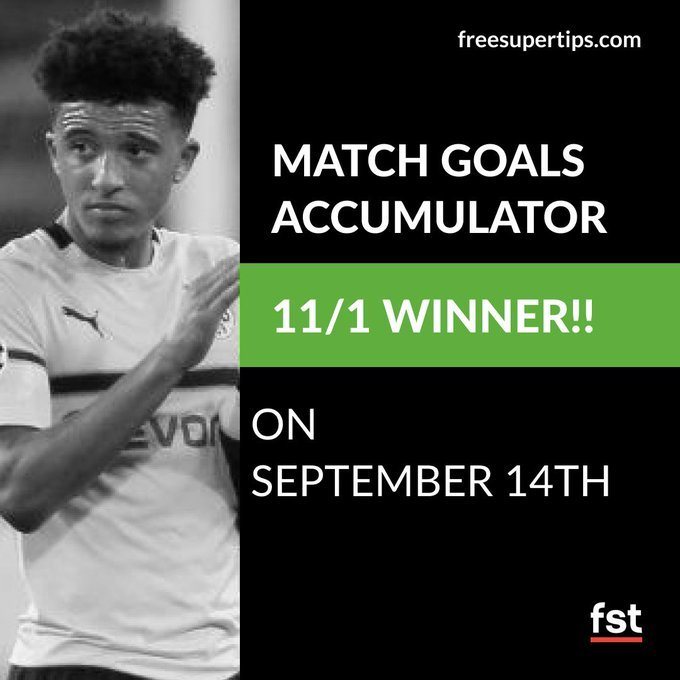 11/1 Match Goals Accumulator Lands On Saturday!