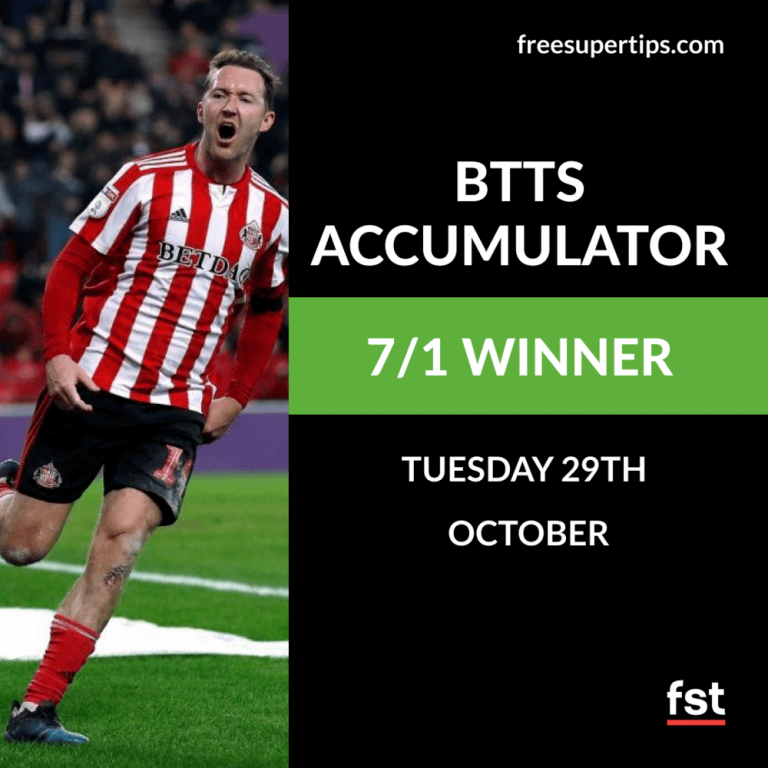7/1 Both Teams To Score Acca Lands on Tuesday!