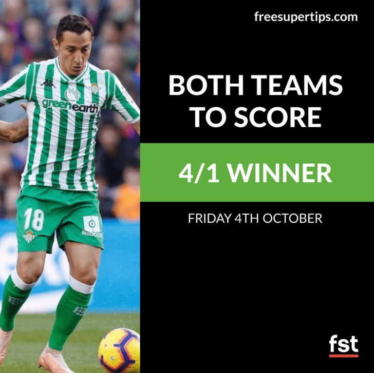 4/1 Both Teams to Score Accumulator lands on Friday!