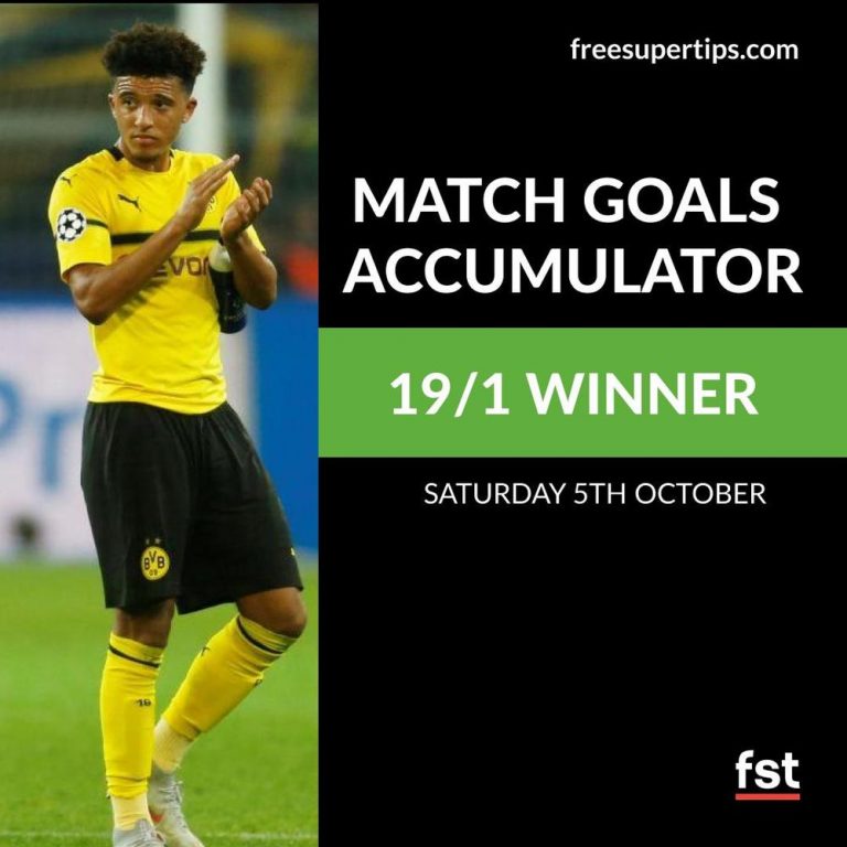 19/1 Match Goals Accumulator Lands on Saturday!