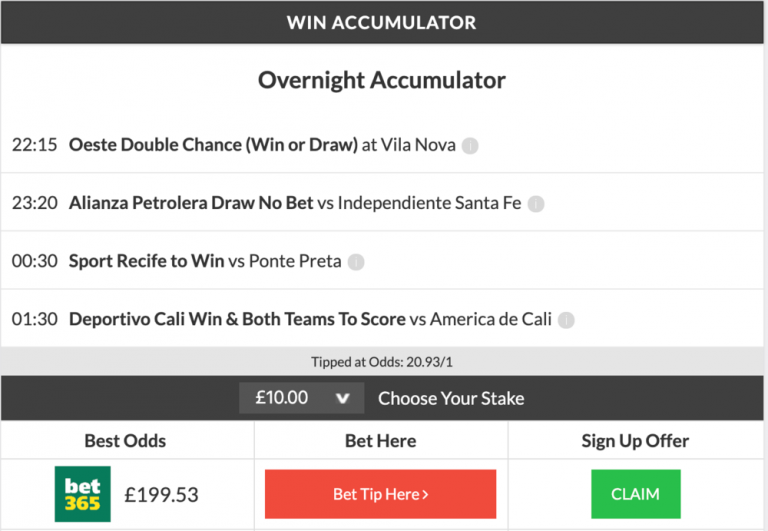 11/1 Overnight Overnight Accumulator Lands on Wednesday Night!