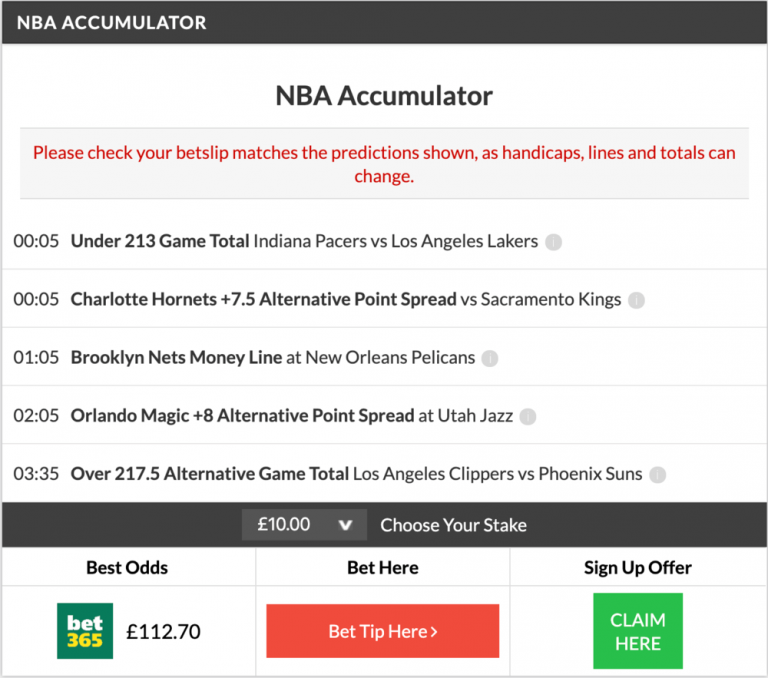 10/1 NBA Accumulator Lands on Tuesday Night!